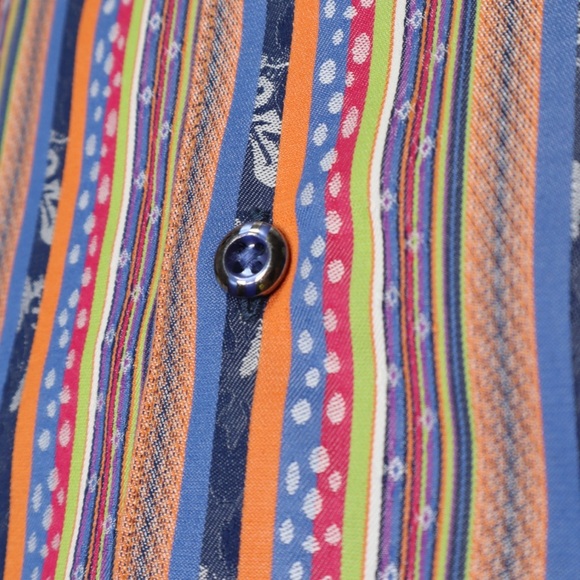 ROBERT GRAHAM Long Sleeve Button Down Shirt Large Hawaiin Multicolor Flip Cuff - Picture 7 of 13